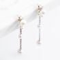 Sterling Silver White Pearl Dropper Earrings 918 WHITE