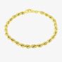 LUXE Silver Gold Plated 4mm Rope Chain Bracelet 8.22.0111