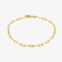 LUXE Silver Gold Plated Paperlink Chain Bracelet 8.26.0062