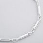 Argentium Silver 7.6 Inch Tube Bar Chain Bracelet ARG-943014-7.6