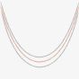 Sterling Silver Rose Gold Plated 18 Inch Triple Necklace 8.19.6024