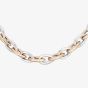 Sterling Silver Rose Gold Plated Two Colour 18 Inch Heavy Pear-Shaped Link Chain NTN180-S/R