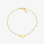 LUXE Silver Gold Plated Heart & Ball Anklet 8.23.7885