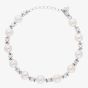 Silver Side Drilled Freshwater Pearl and Cubic Zirconia Kiss Bracelet BRW70031FW