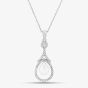 Silver Freshwater Pearl and Cubic Zirconia Teardrop Pendant PNW70093FW