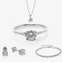 Sterling Silver 4 Claw Cubic Zirconia Jewellery Set ZY00644SET