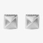 Bourne and Wilde Stainless Steel Square Pyramid Stud Earrings OSE-221S-MATT