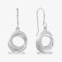 Rosa Lea Pave Frosted Sparkle Intertwined Rings Dropper Earrings BJ-E3268RO