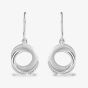 Rosa Lea Pave Frosted Sparkle Intertwined Rings Dropper Earrings BJ-E3268RO