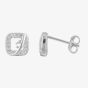 Silver Cubic Zirconia Open Square Pendant and Earring Set E610858+E610858-P