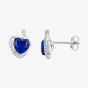 Silver Blue Cubic Zirconia Wrapped Heart Pendant and Earring Set E614598+E614598-P
