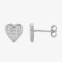 Silver Pavé Heart Pendant and Earring Set SET7305