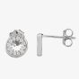 Silver Cubic Zirconia Halo Pendant and Studs Set SET14439