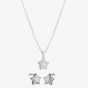 Silver Cubic Zirconia Star Pendant and Studs Set SET14288