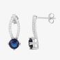 Silver Blue Cubic Zirconia Open Pendant and Earring Set SET8296