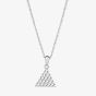 Silver Pavé Triangular Pendant and Earring Set SET11985