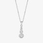 Silver Cubic Zirconia Graduated Pendant and Dropper Earrings Set SET5449