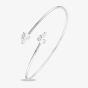 Starbright Silver Pear-Cut Cubic Zirconia Open Bangle BA699 3A