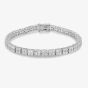 Starbright Silver Round Cubic Zirconia Quad-set 7.5 Inch Tennis Bracelet B939 7.5~ 3A