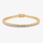 Starbright Gold 2.5mm Round Cubic Zirconia 7.5 Inch Tennis Bracelet B412(2.5M) 7.5~ 3A GP