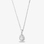 Starbright Silver Pear-cut Cubic Zirconia Halo Pendant THB-01P 3A