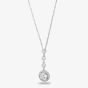 Starbright Silver Round Cubic Zirconia Halo Pendant THB-05P 3A
