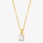 Starbright Gold 6mm Four Claw Square Cubic Zirconia Pendant E304P-6x6M 3A GP