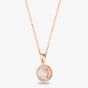 Starbright Rose Round Cubic Zirconia Halo Pendant THB-02P 3A RGP