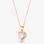 Starbright Rose Heart-cut Cubic Zirconia Halo Pendant THB-03P 3A RSP