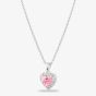 Starbright Sterling Silver Heart Shaped Cubic Zirconia Halo Pendant Necklace THB-03P PK