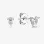 Starbright Silver 3x5mm Pear-Cut Cubic Zirconia Stud Earrings E3127(3X5M) 3A