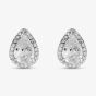 Starbright Silver Pear-Cut Cubic Zirconia Halo Stud Earrings THB-01E (3A)