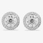 Starbright Silver Round Cubic Zirconia Halo Stud Earrings THB-02E (3A)