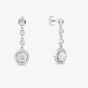 Starbright Silver Round Cubic Zirconia Halo Dropper Earrings THB-05E (3A)