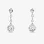 Starbright Silver Round Cubic Zirconia Halo Dropper Earrings THB-05E (3A)