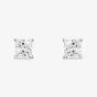 Starbright Silver 4mm Four Claw Square-Cut Cubic Zirconia Stud Earrings E304(4X4M) 3A
