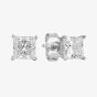 Starbright Silver 5mm Four Claw Square-Cut Cubic Zirconia Stud Earrings E304(5X5M) 3A
