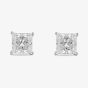 Starbright Silver 5mm Four Claw Square-Cut Cubic Zirconia Stud Earrings E304(5X5M) 3A