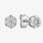 Starbright Silver Small Cubic Zirconia Floral Stud Earrings E4103(3A)