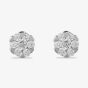 Starbright Silver Small Cubic Zirconia Floral Stud Earrings E4103(3A)