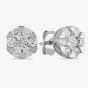 Starbright Silver Large Cubic Zirconia Floral Stud Earrings E4102(3A)