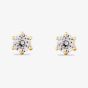 Starbright Gold 4mm Six Claw Cubic Zirconia Stud Earrings E2177(4M) 3A GP