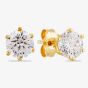 Starbright Gold 6mm Six Claw Cubic Zirconia Stud Earrings E2177(6M) 3A GP