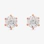 Starbright Rose 6mm Six Claw Cubic Zirconia Stud Earrings E2177(6M) 3A RGP