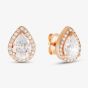 Starbright Rose Pear-Cut Cubic Zirconia Halo Stud Earrings THB-01E (3A) RGP