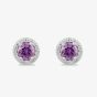 Starbright Sterling Silver Cubic Zirconia Halo Stud Earrings E442 AM