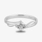 Starbright Silver Four Claw Twist Round Cubic Zirconia Ring R193 3A