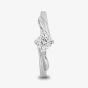 Starbright Silver Four Claw Twist Round Cubic Zirconia Ring R193 3A