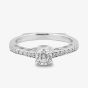 Starbright Silver Cubic Zirconia Cut-Out Heart Shouldered Ring R4449 3A