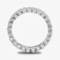 Starbright Silver Cubic Zirconia Claw Set Three Row Full Eternity Ring R4883 3A